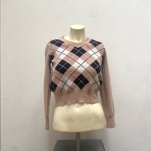 Argyle Cropped Sweater
